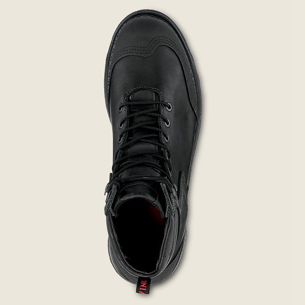 Red Wing Safety Boots Black - Red Wing Mens Burnside - 6-inch Waterproof Toe - SLGZY-0358